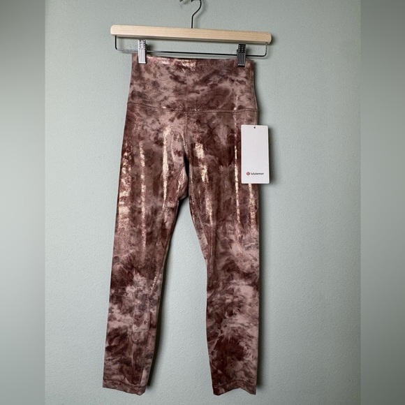 NWT Lululemon Align High-Rise Crop 23" Shine Diamond Dye Cacao Diffuse Dot Foil - Picture 8 of 15